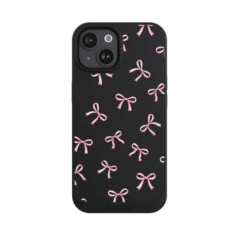 iPhone 15 NIVOpure Pink Bows transparent with AI