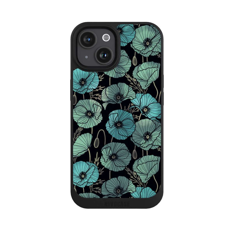 iPhone 15 NIVOpure Coquelicots d'Été Verts