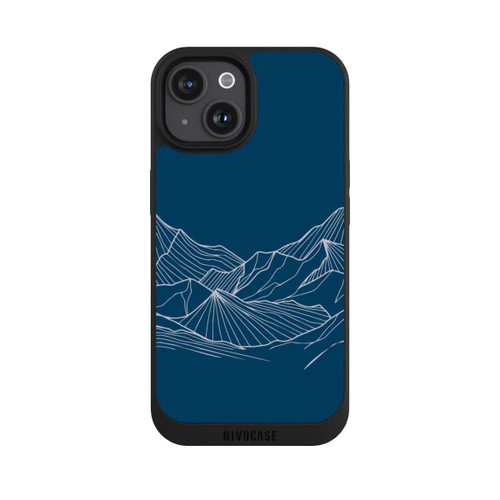 Apple iPhone 15 NIVOpure Blue Mountain Contour Lines