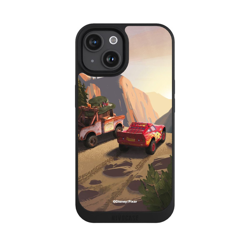 iPhone 15 NIVOpure Disney Pixar Cars Sunset Lightning McQueen and Mater