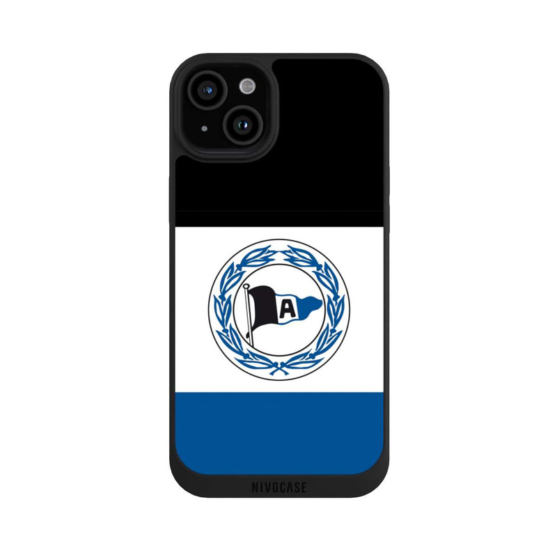 iPhone 15 Plus NIVOpure Arminia Bielefeld Schwarz Weiss Blau