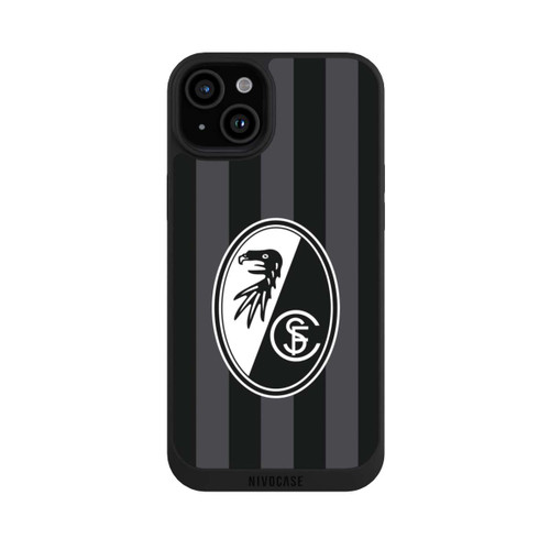Apple iPhone 15 Plus NIVOpure SC Freiburg - Grau Gestreift