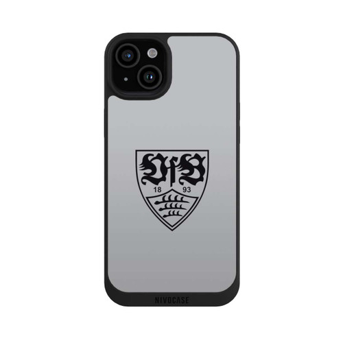 Apple iPhone 15 Plus NIVOpure VfB Stuttgart Wappen Grau