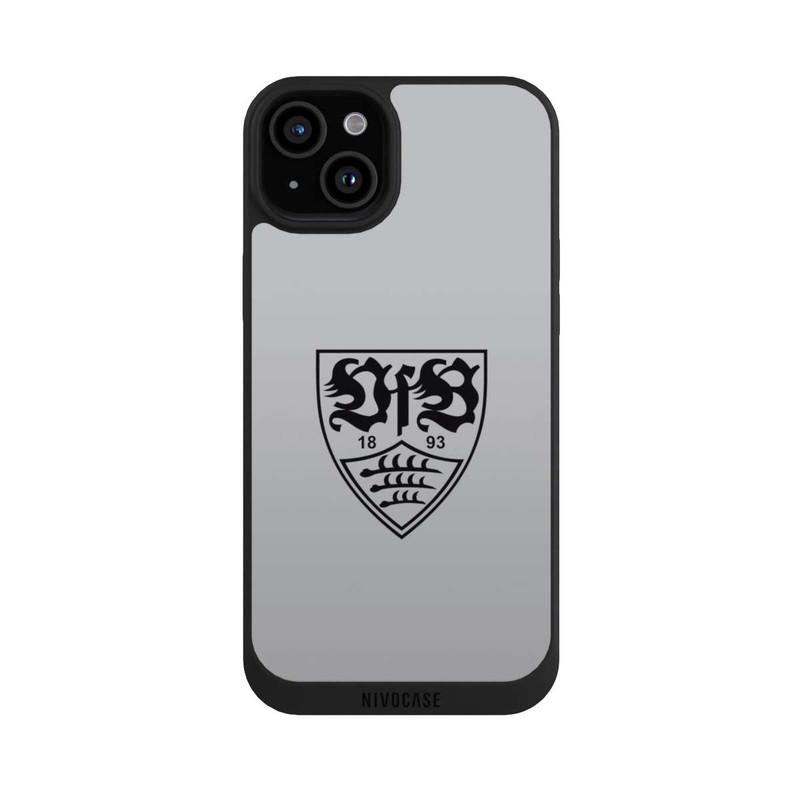 iPhone 15 Plus NIVOpure VfB Stuttgart Wappen Grau