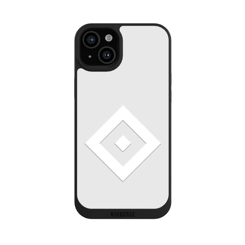 iPhone 15 Plus NIVOpure Logo en forme de losange sur fond gris HSV