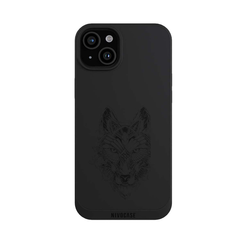 iPhone 15 Plus NIVOpure Wolf Mandala ohne Hintergrund