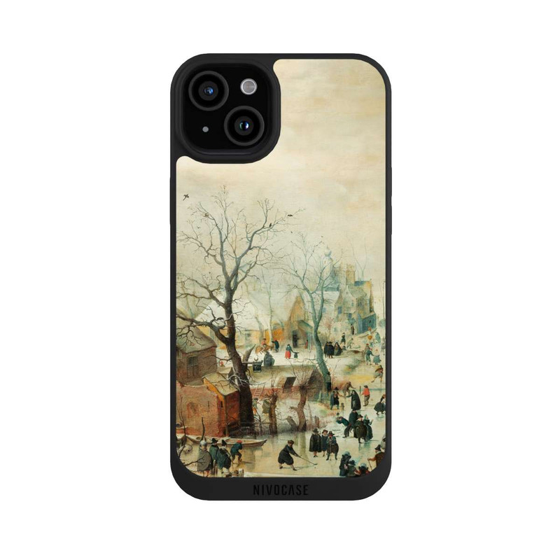 iPhone 15 Plus NIVOpure Winter Landscape with Ice Skaters - Hendrick Avercamp