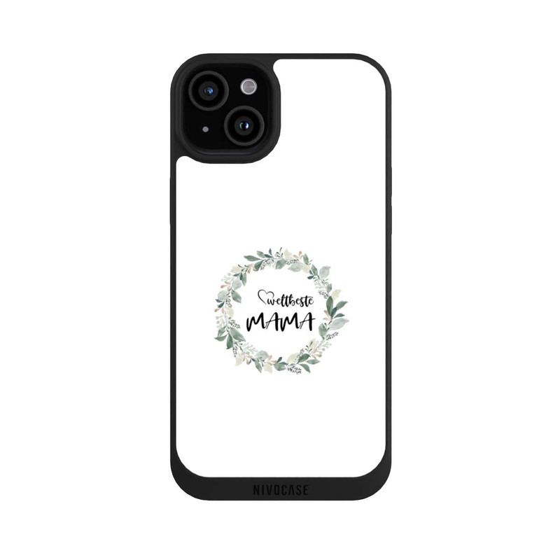 iPhone 15 Plus NIVOpure Weltbeste Mama Blumenkranz