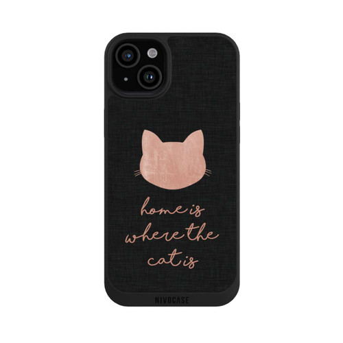 Apple iPhone 15 Plus NIVOpure Home Is Where The Cat Is - Pink on Black 