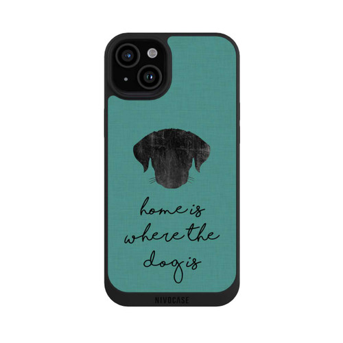 Apple iPhone 15 Plus NIVOpure Home Is Where The Dog Is - Black on Turquoise 