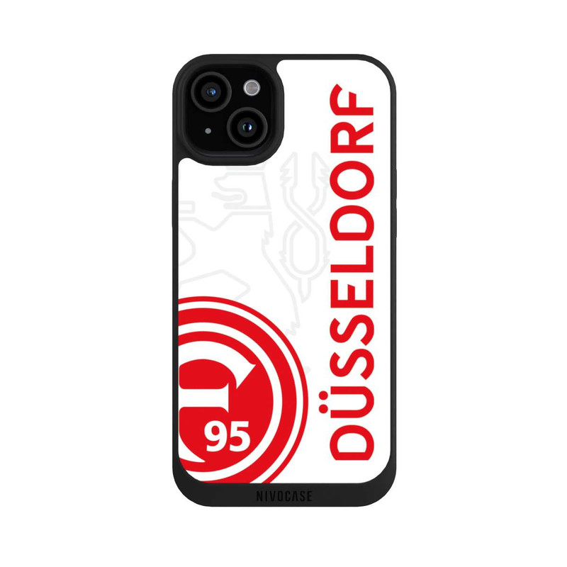 iPhone 15 Plus NIVOpure Fortuna Düsseldorf-Trikotdesign Weiss