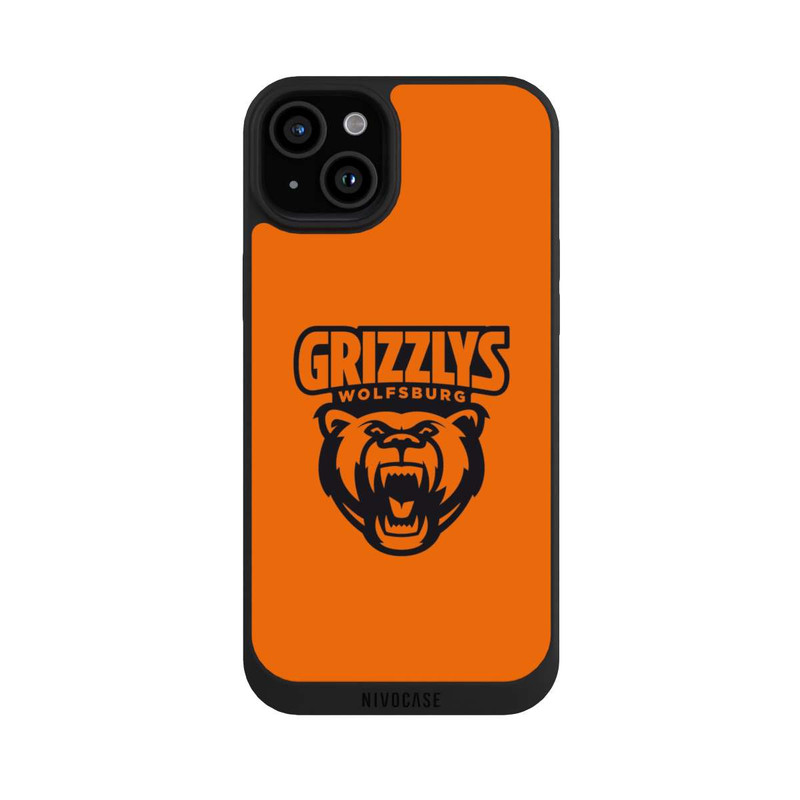 iPhone 15 Plus NIVOpure Logo Schwarz und Orange