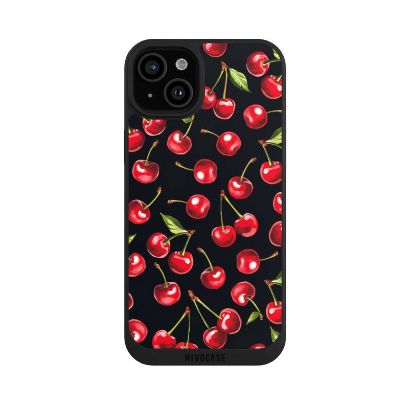 iPhone 15 Plus NIVOpure Kirschmuster Schwarz mit KI