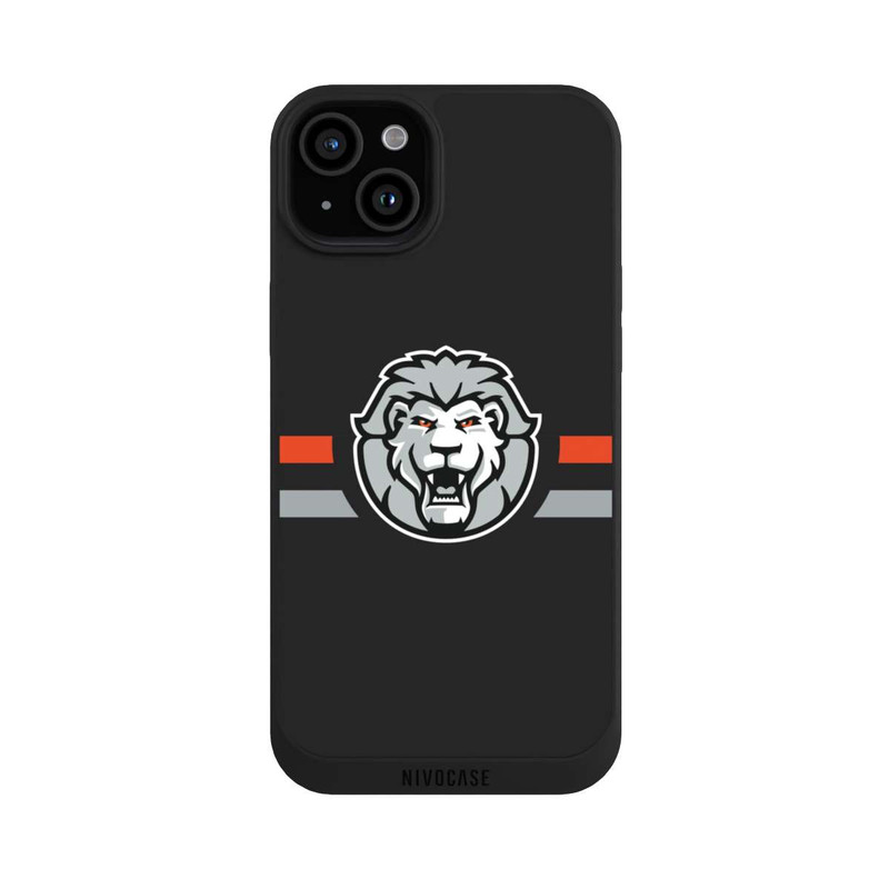 iPhone 15 Plus NIVOpure Löwen Logo and Stripes