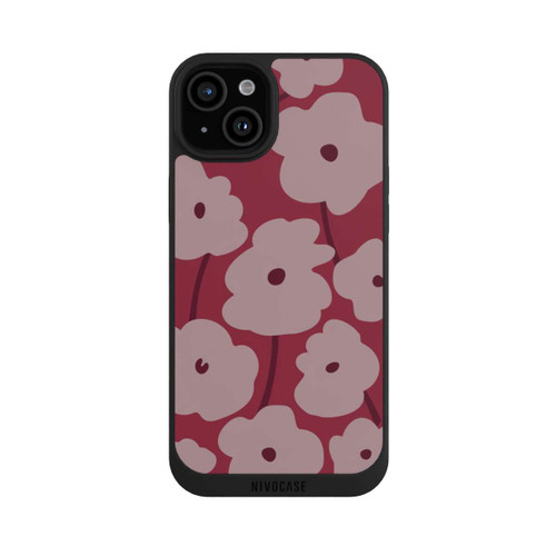 Apple iPhone 15 Plus NIVOpure Minimalistische Blumen Bordeaux