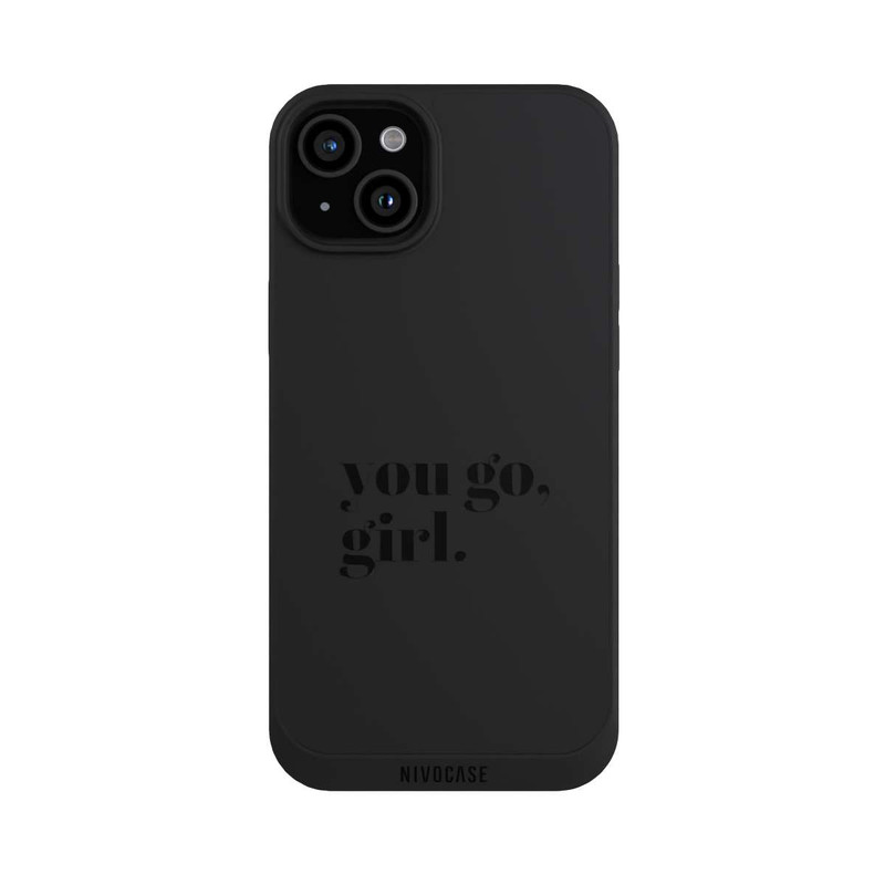 iPhone 15 Plus NIVOpure You Go Girl Schwarz Transparent
