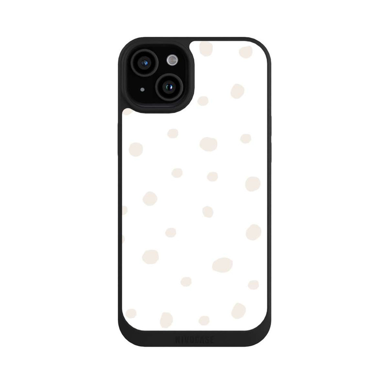 iPhone 15 Plus NIVOpure Punktmuster Weiß Braun