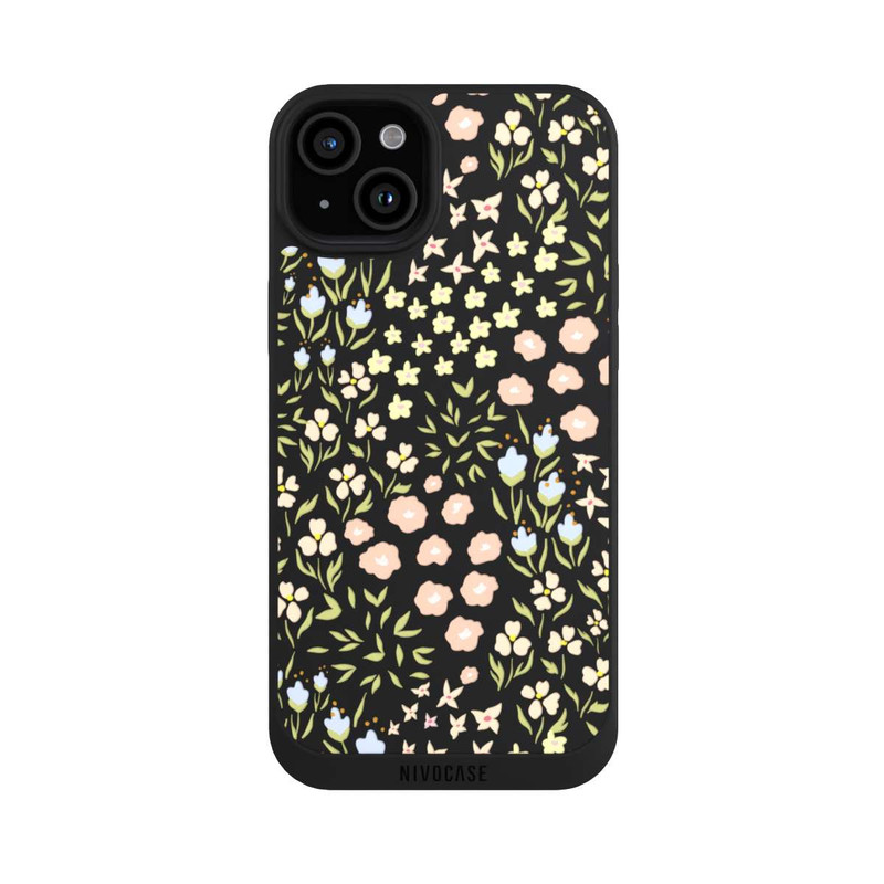 iPhone 15 Plus NIVOpure Blumenmuster Pastell Transparent