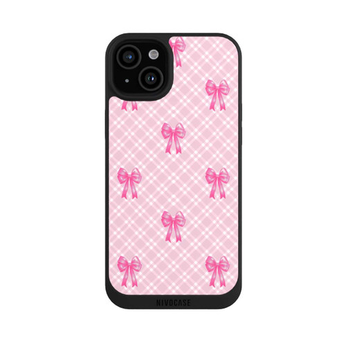 Apple iPhone 15 Plus NIVOpure Pink Bows and Plaid Pattern