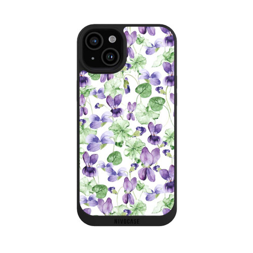 Apple iPhone 15 Plus NIVOpure Purple Wildflowers Pattern Watercolor