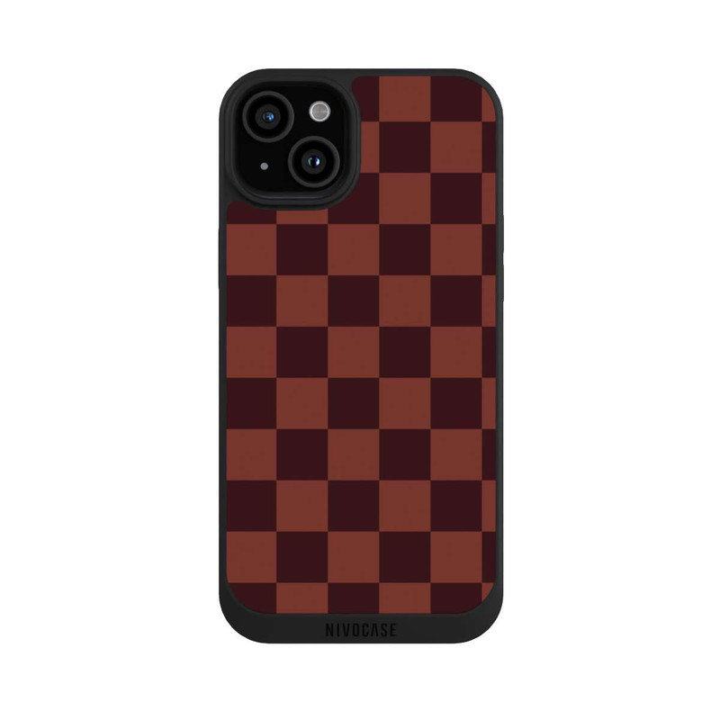 iPhone 15 Plus NIVOpure Checked Pattern Red