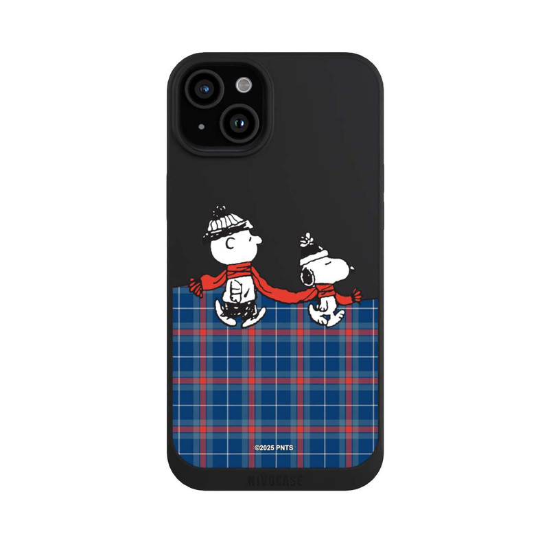 iPhone 15 Plus NIVOpure Peanuts Weihnachtspulli Transparent