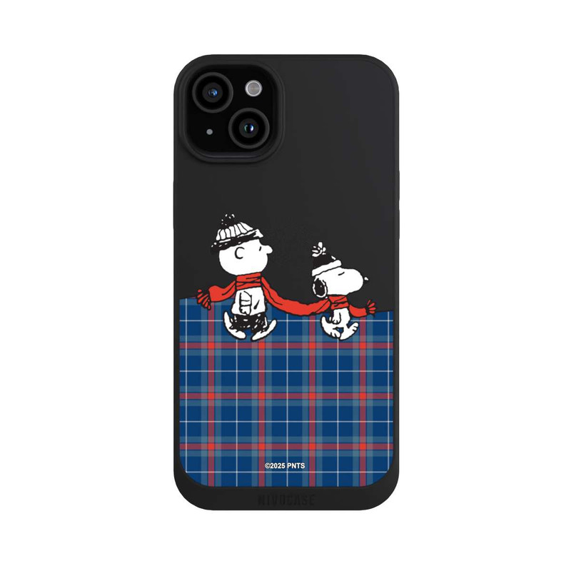 iPhone 15 Plus NIVOpure Peanuts Weihnachtspulli Transparent