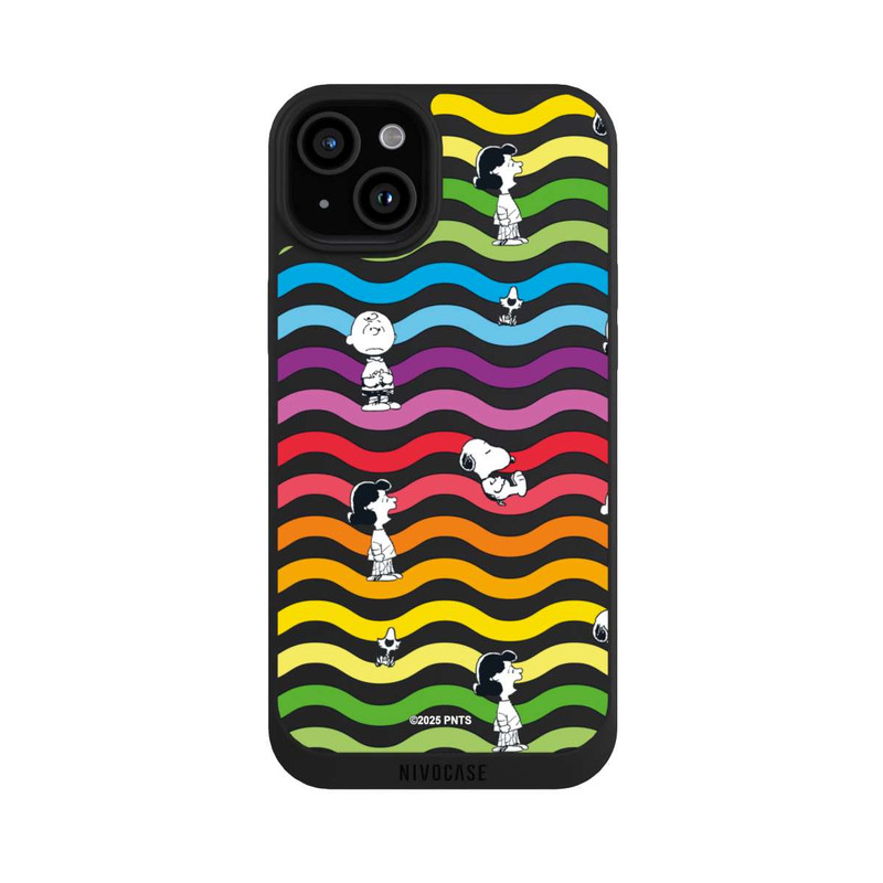 iPhone 15 Plus NIVOpure Snoopy Pattern Rainbow Transparent