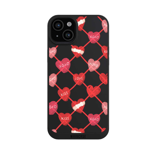 Apple iPhone 15 Plus NIVOpure Herz Muster XOXO Rot