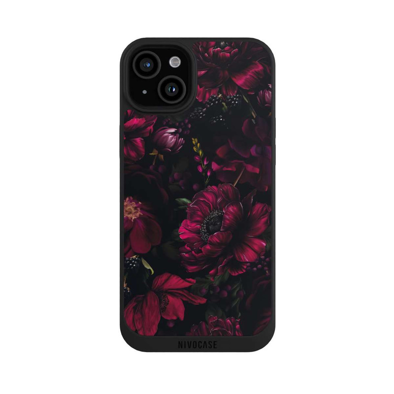 iPhone 15 Plus NIVOpure Dunkle Rote Blumen Liebe