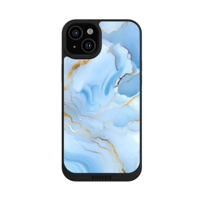 iPhone 15 Plus NIVOpure Blue Marble Goldprint