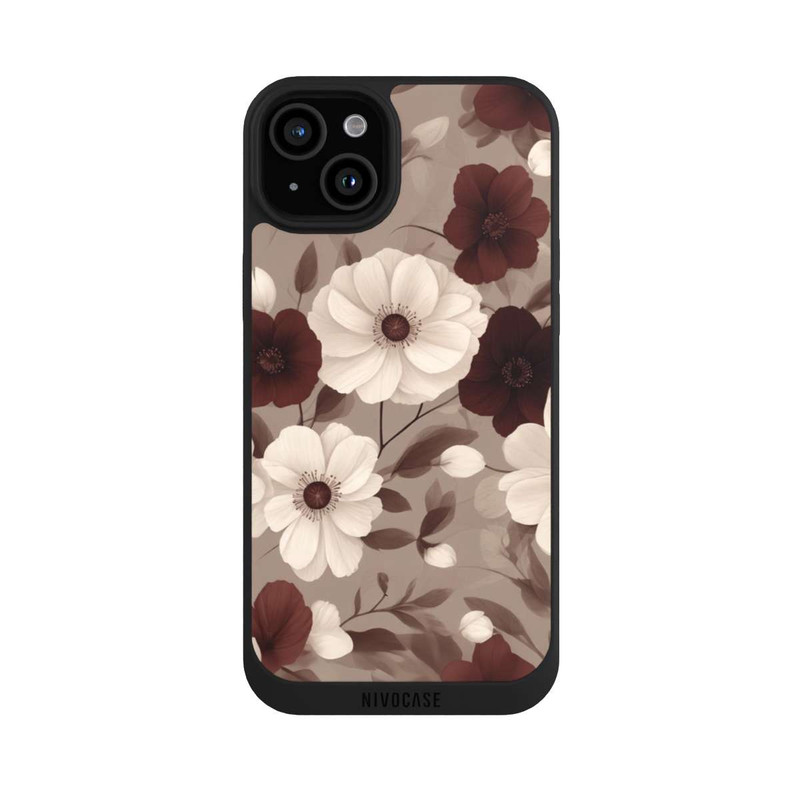 iPhone 15 Plus NIVOpure Negative Flower Bordeaux White with AI