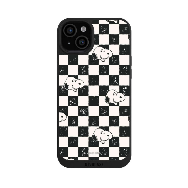iPhone 15 Plus NIVOpure Snoopy Heads Checked Pattern