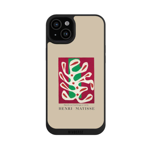 Apple iPhone 15 Plus NIVOpure Blanche sur Fond Rouge et Vert by Henri Matisse