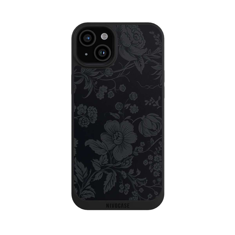 iPhone 15 Plus NIVOpure Fleur Foncée Look Vintage