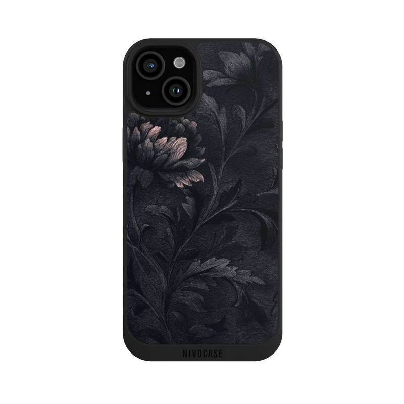 iPhone 15 Plus NIVOpure Dunkles Blumenmuster Vintage