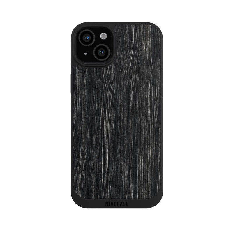 iPhone 15 Plus NIVOpure Texture du Bois Foncé