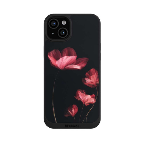Apple iPhone 15 Plus NIVOpure Burgunder Blüten schwarz