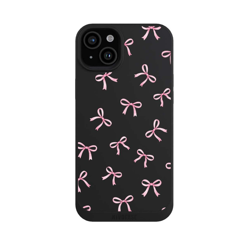 iPhone 15 Plus NIVOpure Pink Bows transparent with AI