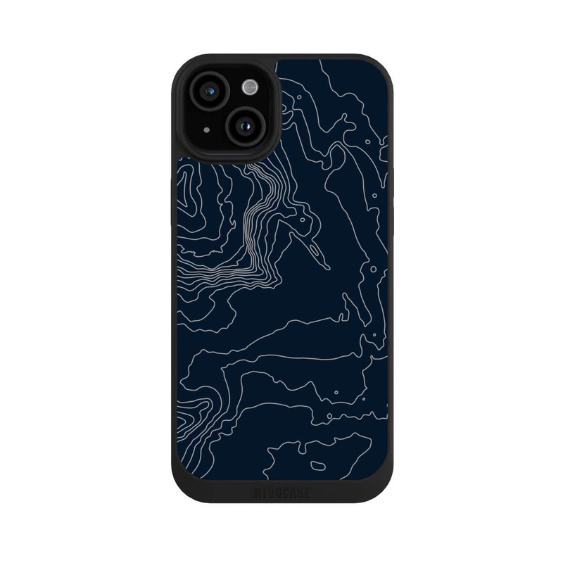 iPhone 15 Plus NIVOpure Berg Höhenlinien Dunkel