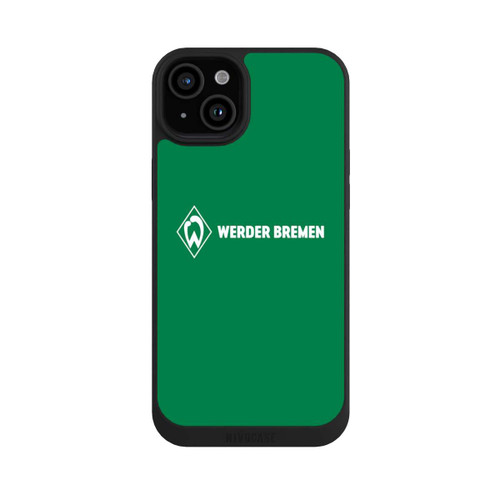 Apple iPhone 15 Plus NIVOpure Werder Bremen Schriftzug Raute Grün