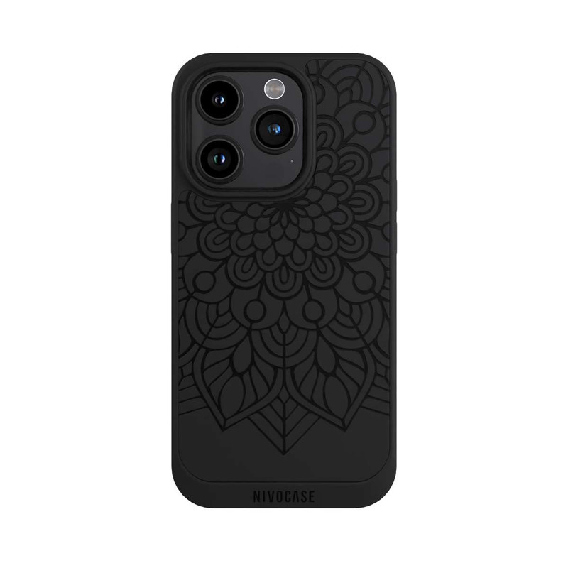 iPhone 15 Pro NIVOpure Indian Mandala black transparent