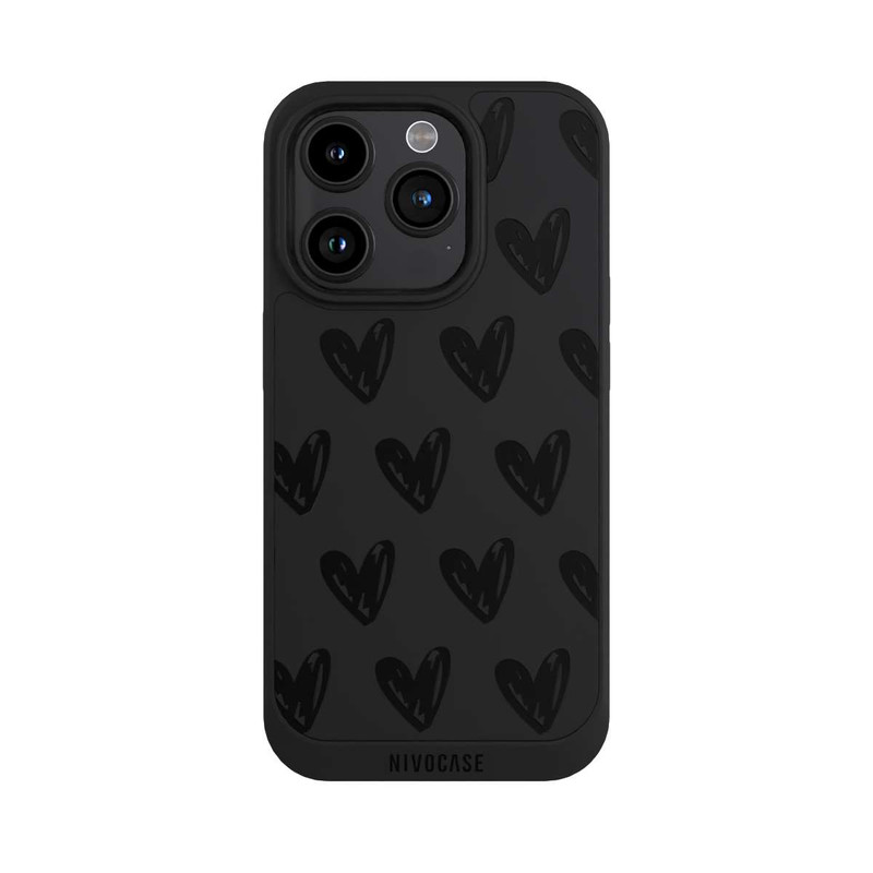 iPhone 15 Pro NIVOpure Herzen Schwarz ohne Hintergrund