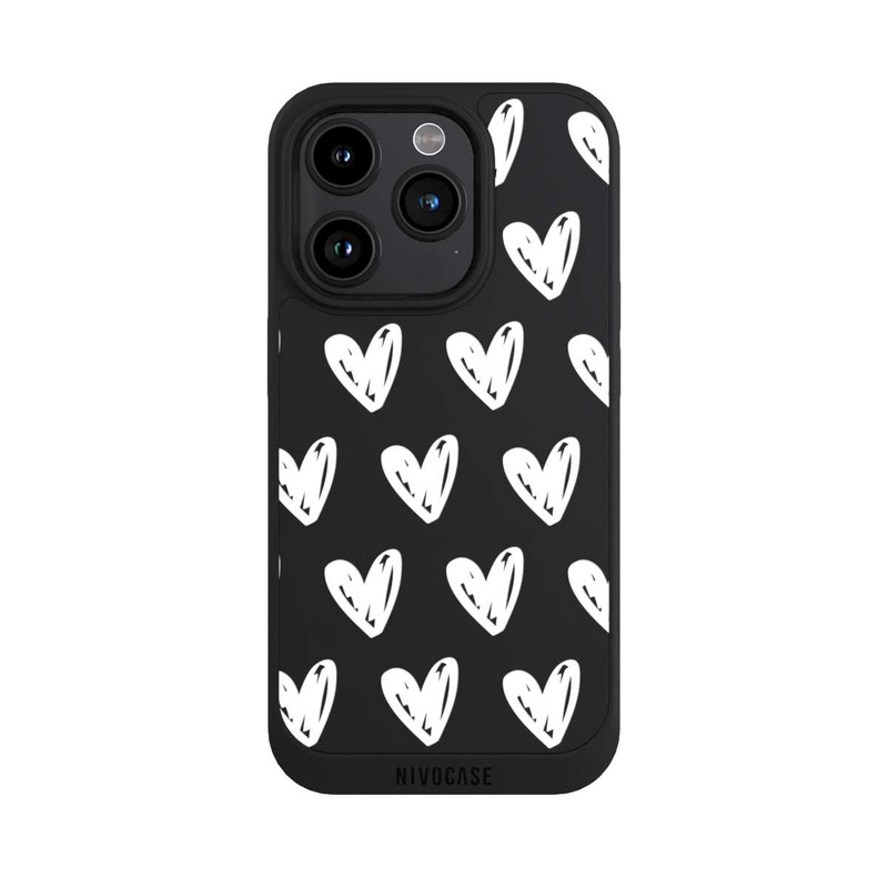 iPhone 15 Pro NIVOpure White Hearts transparent
