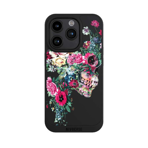 Apple iPhone 15 Pro NIVOpure Crâne fleuri transparent