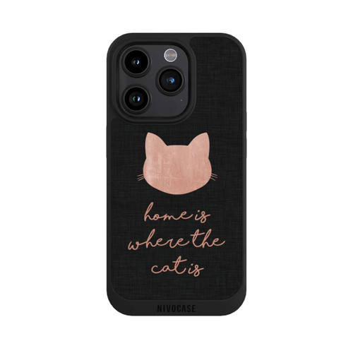 Apple iPhone 15 Pro NIVOpure Home Is Where The Cat Is - Rose sur noir 