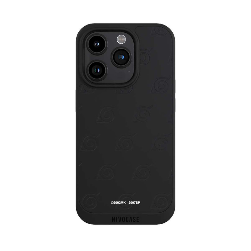 iPhone 15 Pro NIVOpure Schwarzes Konoha-Muster Transparent