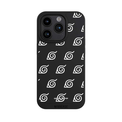 Apple iPhone 15 Pro NIVOpure Konoha Pattern Blanc sur Fond Transparent