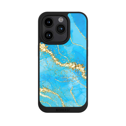 Apple iPhone 15 Pro NIVOpure Türkis-goldene Tapete