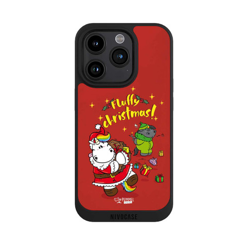 Apple iPhone 15 Pro NIVOpure Pummeleinhorn Fluffy Christmas Rot